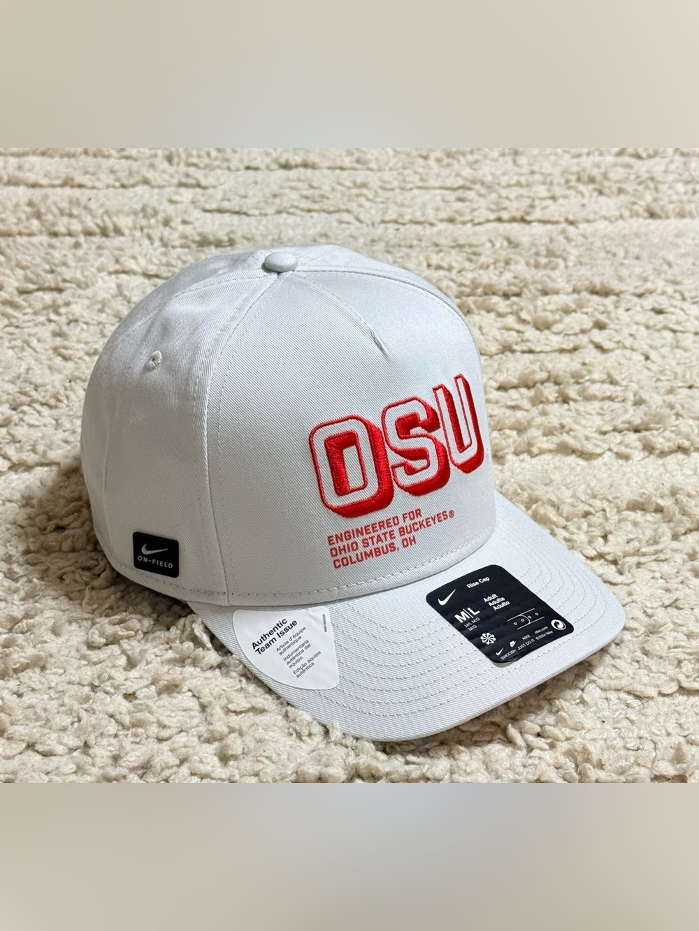 Nike Adult Ohio State Buckeyes Photon Dust 'Engineered For' Adjustable Hat M/L - Picture 2 of 8